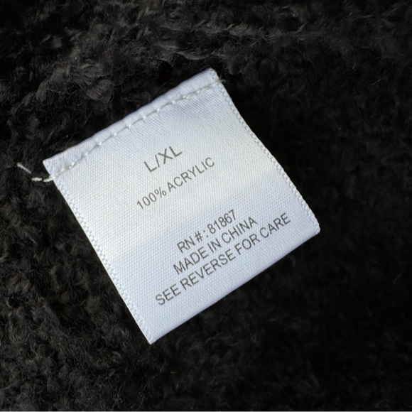 Olivia Sky Plaid Cowl Neck Oversized Poncho with Fringe Sz L/XL - Picture 6 of 7